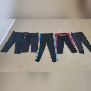 5 Pairs of Active Leggings ~ Rainbow Stripe Black